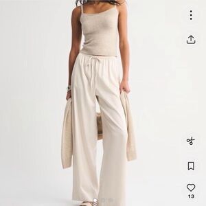 NWOT Abercrombie & Fitch Women's Cream Satin Pull on Pants